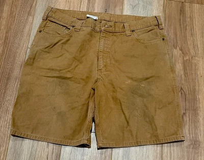 Carhartt Original Fit "Duck" Work Short Sits At Waist Size 38 B25~8.5" Insm - Image 1 of 3