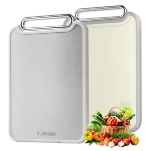 Tagliere in Acciaio Inox Doppio Lato Acciaio Food Grade PP, Grande Choppin... - Foto 1 di 8