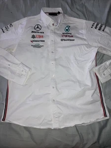 Tommy Hilfiger Mercedes AMG Petronas F1 2021 Men’s Team Button Down Shirt - Picture 1 of 4
