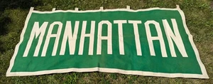Vtg Manhattan College NY HUGE Green Wool Felt Banner Flag - 91 by 43 Inches - Picture 1 of 13