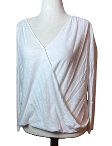 EXPRESS Langarm-Top vorne Cross Over weiß Größe Large - Bild 1 von 3