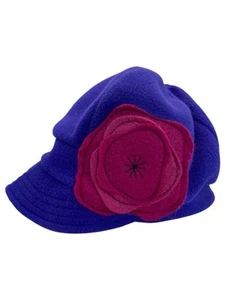 Flipside Hats Kids Youth Size 1-6 Years Purple Fleece Pink Flower Girls - Picture 1 of 3