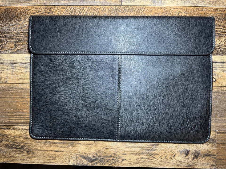 HP Black Faux Leather Laptop Sleeve Case 16”x11.5” - Image 1 of 4