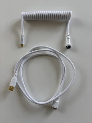 Glorious Coiled Cable (Ghost White) - USB-C, GMMK& GMMK PRO For Gaming Keyboards - Image 1 of 4