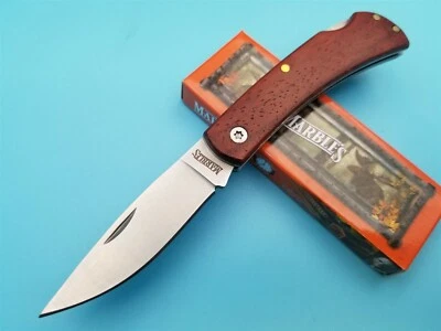 Navaja de Bolsillo Canicas Marrón Mango Madera 3.25" Cerrada Bloqueo Plegable Hoja de 2.5"  Foto 1 de 4