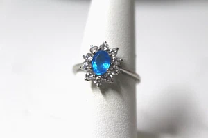 Anillo Malgache Neón Apatita, Circón Blanco Natural Talla 7 Plat/SS 1.67 ctw $599.99 - Imagen 1 de 13