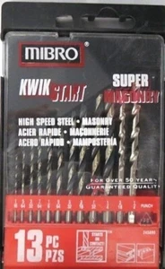 Mibro 245890 13 Piece HSS Metal Masonry Drill Bit Set - Picture 1 of 2