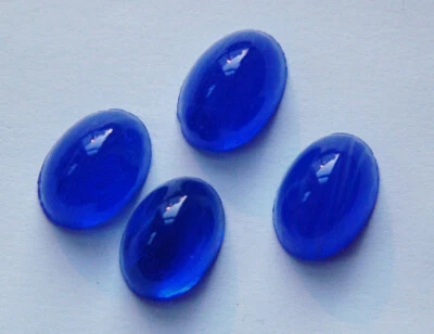 Cabujones de vidrio cúpula alta azul vintage remolinos blancos cabina 18x13 mm 578X Foto 1 de 2