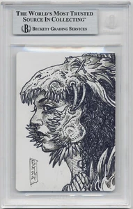 Graded Signed FOIL Worldgorger Dragon Proof Sketch BGS Artist rk post MTG Magic! - Picture 1 of 2