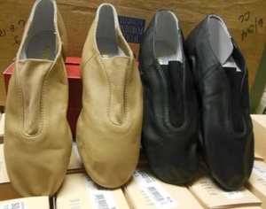 Jazz Boots leather w/ neoprene gore Super Jazz ch/ladies Bloch S0401 Black  Tan - Picture 1 of 5