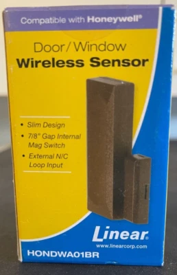 Brand New Linear HONDWA01 Wireless Door/Wind Sensor - Honeywell Compatible Brown - Image 1 of 4