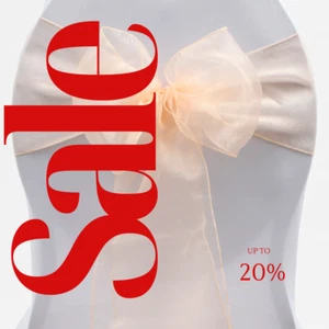ORGANZA - BLUSH - Chair Sashes Bows for Wedding Reception Event Banquets Chair - Picture 1 of 2
