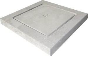 COPERCHIO CHIUSINO IN CEMENTO PER POZZETTO TAPPO + CORNICE 48x48 CM - TAPPO 31x3 - Foto 1 di 1