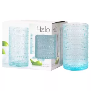 Home Essentials Halo Set of 4 Aqua Highball Glasses 🩵 - Picture 1 of 1