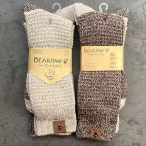 NWT Men's Bearpaw 4-pair Ribbed Boot Crew Socks Shoe Size 9-12 Family Matching - Picture 1 of 4