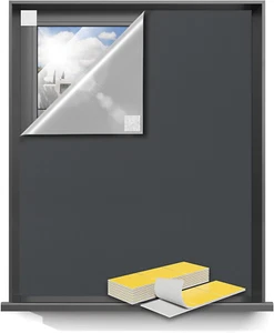 Portable Blackout Curtains 75"x57",100% Blackout Blinds,Blackout Shades with Hoo - Picture 1 of 6
