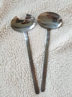 MCM Solid Stainless Steel Salad Serving Set Spoon & Fork WMF Cromargan Reno 1950 - Image 1 of 4