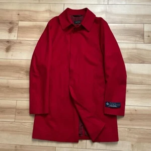 Barneys New York Loro Piana Storm System Wool Balmac Coat Red 46 Auth - Picture 1 of 6