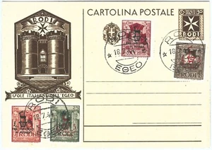 71420 - Colonie Italiane EGEO Rodi - INTERO POSTALE Filagrano CI 3 annullato - Picture 1 of 1
