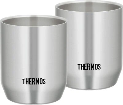 JAPÓN TERMO Aislamiento al Vacío Doble Pared Acero Inoxidable Taza 280ml / 360ml Juego de 2 piezas Foto 1 de 4