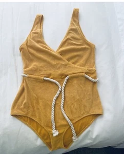 Lisa Marie Fernandez Yasmin Wrap-effect Cotton-blended Terry Swimsuit - Picture 1 of 5