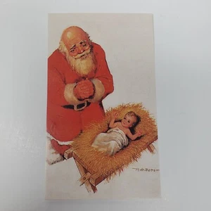 A Prayer for Children Holy Cards Kneeling Santa over Baby - Picture 1 of 2