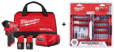 New Milwaukee 3453-22 M12 FUEL 1/4" Hex Impact Driver Kit & Impact Driver Set - Image 1 of 4