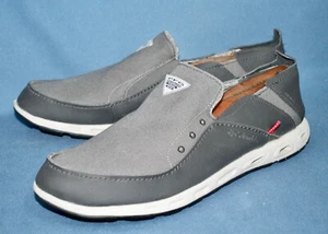 COLUMBIA Bahama Vent PFG Canvas Boat Shoe Men 12 Wide Titanium Gray BM4677-049 - Picture 1 of 6