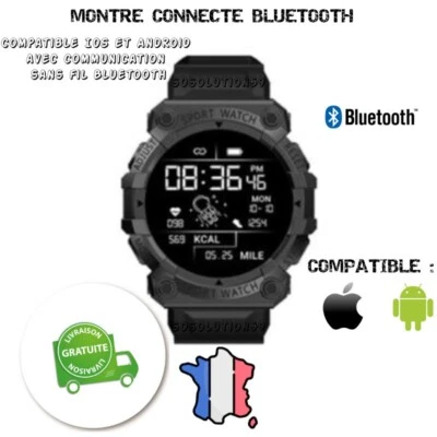Montre Connecté style Sport Intelligente GPS  Sportive compatible IOS et Android - Photo 1/3