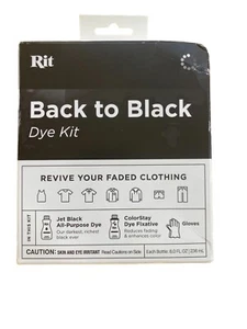Rit Dye Back To Black Dye Kit Fabric Dye Revive Faded Clothes Jet Black (T98) - Picture 1 of 2