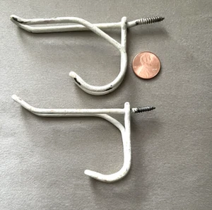 Antique wire coat hooks, double, screw in, 2 pieces - Picture 1 of 3