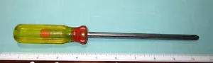 Cacciavite vintage RYAN manico rosso ambra #3 Phillips lama tonda 5/16" x 6-3/8" - Foto 1 di 3