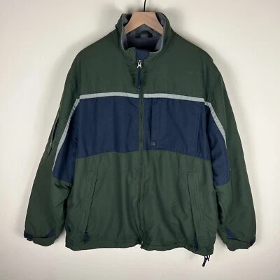 Chaqueta Abercrombie & Fitch Impermeable PVC Forrada de Vellón Azul Marino y Verde Grande Foto 1 de 4
