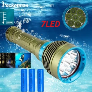 80000LM Linterna de Buceo LED Profesional ipx8 Impermeable LED Antorcha Subacuática - Imagen 1 de 11