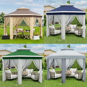 Pop Up Gazebo 13x13 ft Outdoor Patio Canopy Shelter Gazebo Tent w/Mesh Netting - Picture 1 of 36