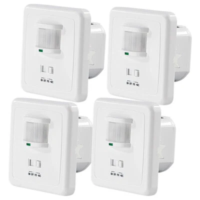 revolt 4er-Set Automatische Lichtschalter mit PIR- und Akustik-Sensor - Bild 1 von 4