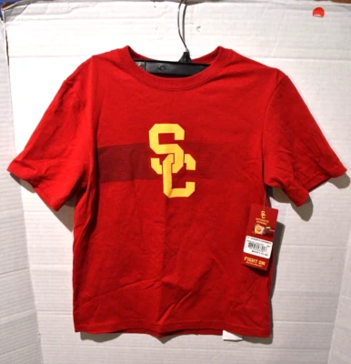 USC Trojans Shirt Youth XS (7) Red Link Cord Boys New With Tags - Image 1 of 4
