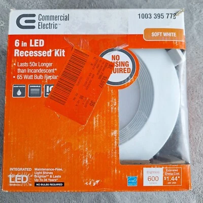 Commercial Electric 6 inch LED Recessed Kit  Soft White - Image 1 of 4
