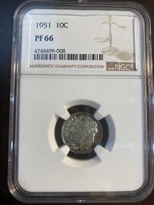 1951 PF 66 NGC Roosevelt done - Image 1 of 2