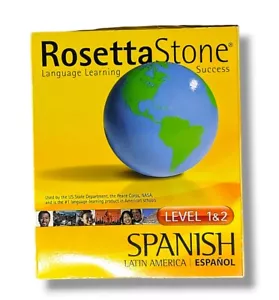 Vtg Rosetta Stone Spanish 1 & 2 Box Set Educational Language Learning Tool CD - Picture 1 of 8