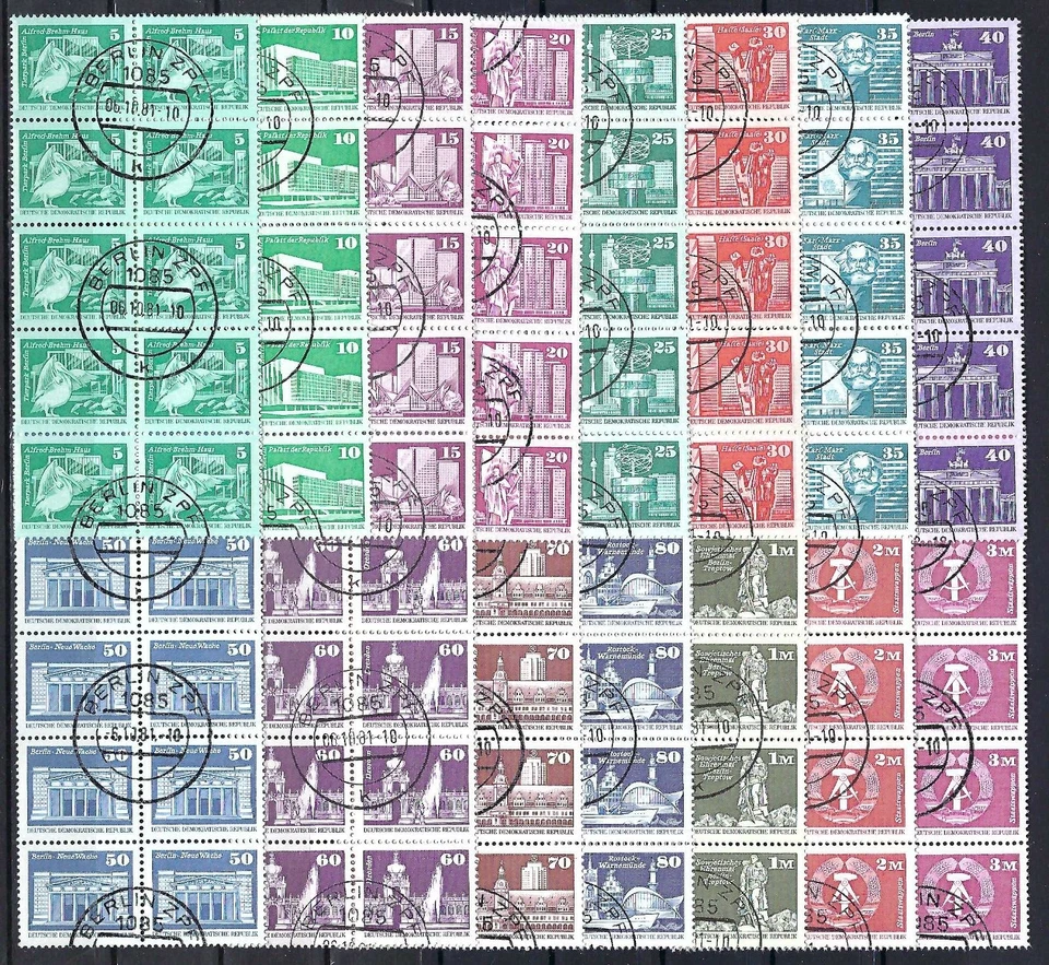 Venta al por mayor Alemania RDA diez juegos 10x 1973 15v. Edificios CTO NH Foto 1 de 1