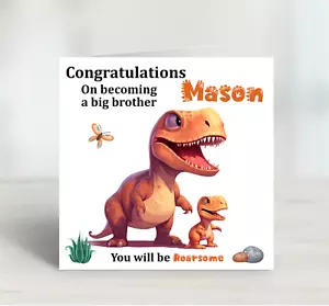 Congratulations On Becoming A Big Brother Card Boys Childrens New Baby New Born - Picture 1 of 4