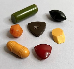 7 Vintage Extra Large Chunky Bakelite Buttons - Tested - Picture 1 of 1