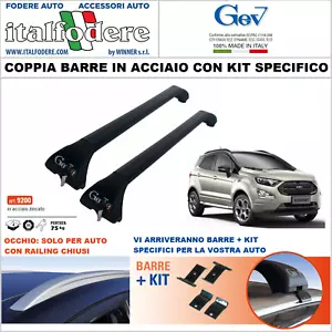 BARRE DA TETTO FORD ECOSPORT Portatutto Portapacchi GEV 9200+9267 Acciaio - Foto 1 di 4