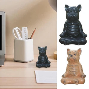 Resin Yoga Dog Statue Meditation Dog Sculpture Craft Home Decor Desktop Ornament - Picture 1 of 13