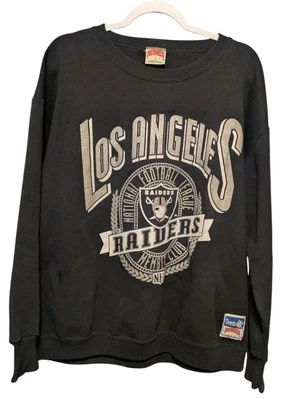 Vintage 90s NFL Men's Los Angeles Raiders Black Crewneck Sweatshirt Size XL - Image 1 of 3