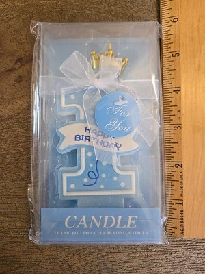 Vela 1er Cumpleaños Niño Azul Feliz Cumpleaños Pastel Número Vela Ver Todas las Fotos/Desc Foto 1 de 4