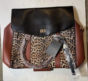 Borsa da viaggio Badgley Mischka stampa leopardata borsa da weekend 22x16 pollici Nuovo - Foto 1 di 3