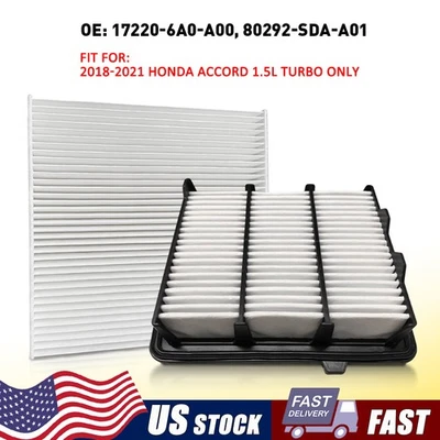 Cabin Engine Air Filter For 2018-2021 Honda Accord 1.5L Turbo only 17220-6A0-A00 - Image 1 of 4