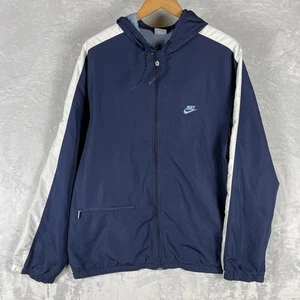 Vintage Nike Jacket Men’s XL Full Zip Lined Windbreaker Blue Early 2000s Swoosh - Picture 1 of 8